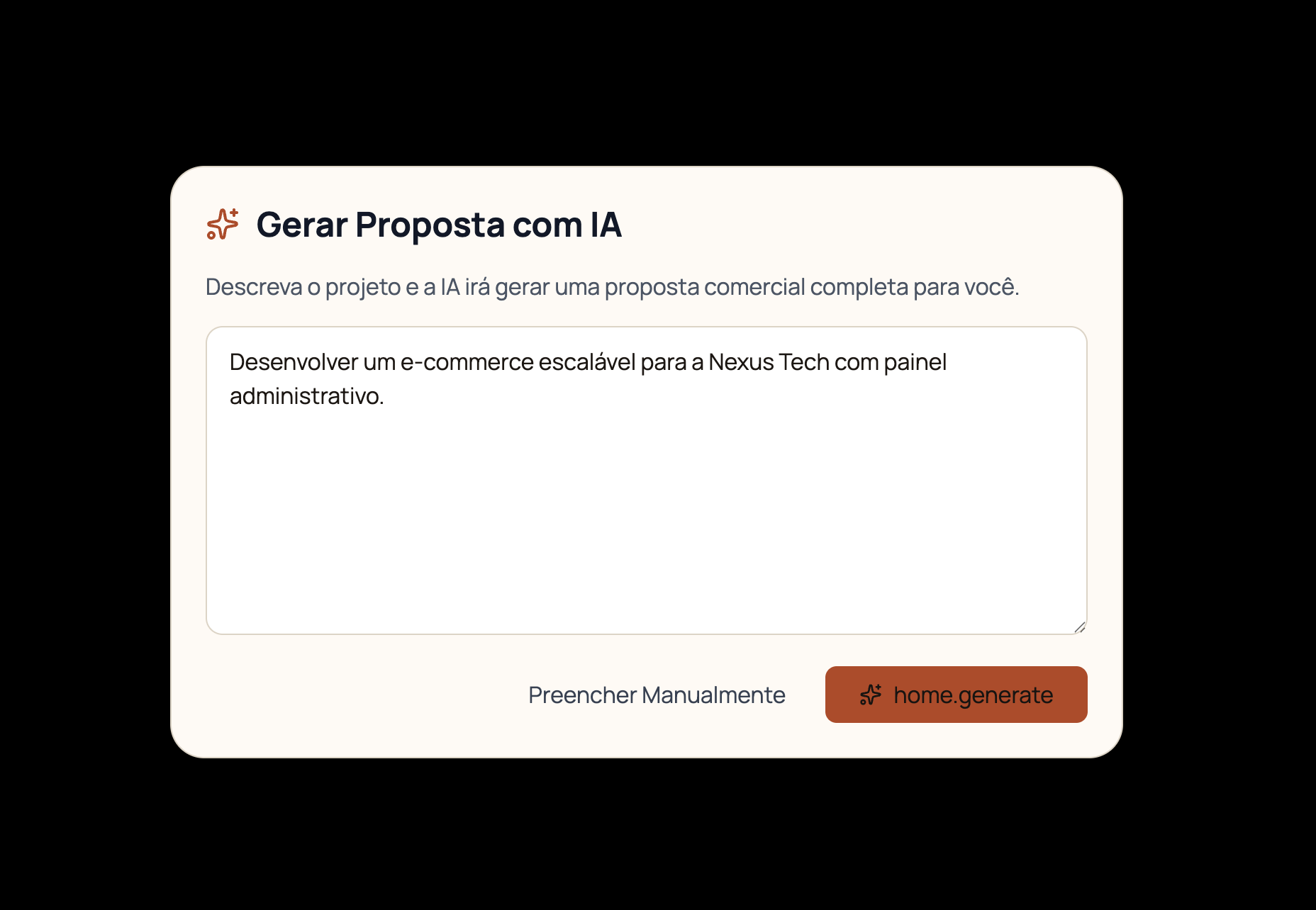 Gerador de proposta com IA do Propoza